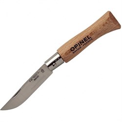 Нож Opinel №4, нержавеющая сталь, рукоять из бука - фото 100493