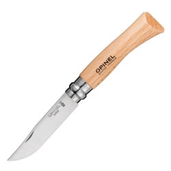 Нож Opinel №7, нержавеющая сталь, рукоять из бука, блистер - фото 100523