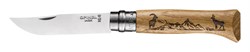 Нож Opinel №8, нержавеющая сталь, рукоять дуб, гравировка серна, 002336 - фото 102391