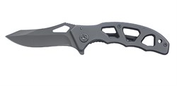 Нож складной Stinger, 75 мм (черный), рукоять: сталь (черный), с клипом, коробка картон - фото 108209