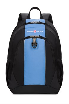 Рюкзак SWISSGEAR, чёрный/голубой, полиэстер 420D, 32х14х45 см, 20 л - фото 110107