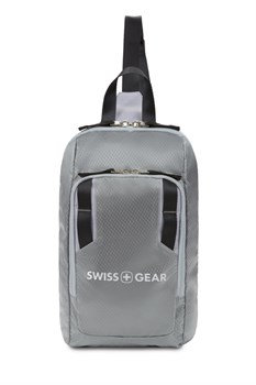 Рюкзак SWISSGEAR с одним плечевым ремнем, темно-серый/серый, полиэстер рип-стоп, 18 x 5 x 33 см, 4 л - фото 110146