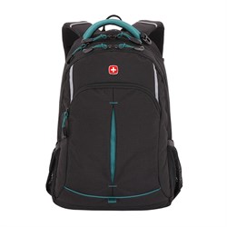 Рюкзак SWISSGEAR, черный/бирюзовый, фьюжн/2 мм рипстоп, 32x15x46 см, 22 л - фото 110202