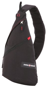 Рюкзак SWISSGEAR с одним плечевым ремнем, черный/красный, 25x15x45 см, 7 л - фото 110356