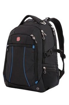 Рюкзак SWISSGEAR, 15”,чёрный/синий, полиэстер 900D/рипстоп, 36x19x47 см, 32 л - фото 110368
