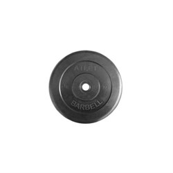 Диск обрезиненный черный Atlet Barbell d-26 20 кг - фото 75960