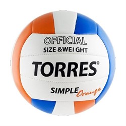 Мяч волейбольный Torres Simple Orange V30125, р.5 - фото 76475
