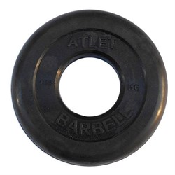 Диск обрезиненный черный Atlet Barbell d-51 1,25 кг - фото 77049