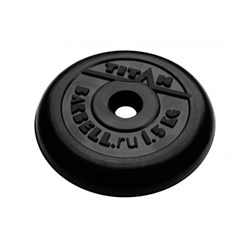 Диск обрезиненный черный Titan Barbell d-31 1,5 кг - фото 78935