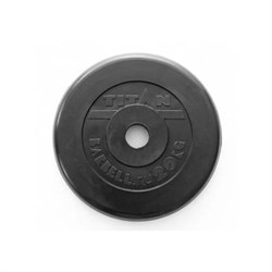 Диск обрезиненный черный Titan Barbell d-51 20 кг - фото 78955