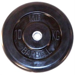 Диск обрезиненный черный Mb Barbell d-26 10 кг - фото 79072