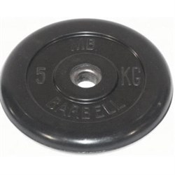 Диск обрезиненный черный Mb Barbell d-26 5 кг - фото 79078