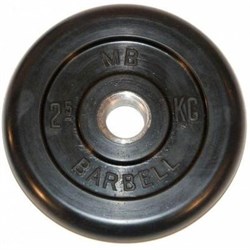 Диск обрезиненный черный Mb Barbell d-31 2.5 кг - фото 79083