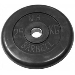 Диск обрезиненный черный Mb Barbell d-31 25 кг - фото 79084