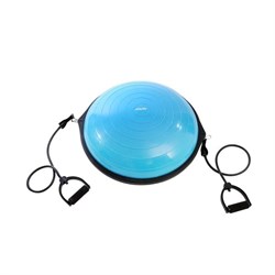 Балансировочная платформа Starfit Bosu GB-502 Pro с эспандерами, с насосом, синий - фото 82294