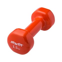 Гантель виниловая Starfit DB-101 1,5 кг оранжевая - фото 83413