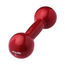 Гантель виниловая Starfit DB-102 3 кг темно-красная - фото 83457