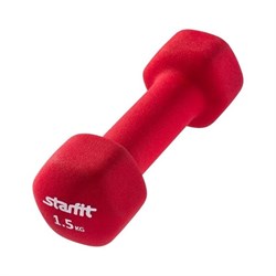 Гантель неопреновая Starfit DB-201 1,5 кг красная - фото 83555