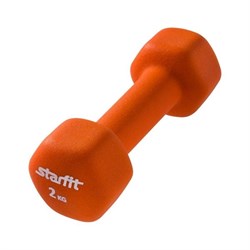 Гантель неопреновая Starfit DB-201 2 кг оранжевая - фото 83567