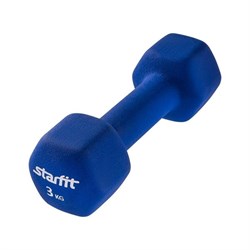 Гантель неопреновая Starfit DB-201 3 кг синий - фото 83571