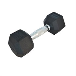 Гантель обрезиненная Starfit DB-301 7 кг черная - фото 83899