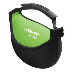Гиря мягкая неопреновая Starfit DB-601 зеленая 6 кг - фото 84074