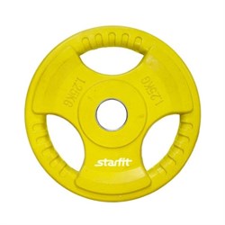 Диск обрезиненный Starfit BB-201 d-26 мм желтый 1,25 кг - фото 84248