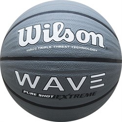 Мяч баскетбольный Wilson Wave Pure Shot Extreme арт.WTB0998XB07 р.7 резина, бутиловая камера, серый - фото 88121