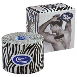 Тейп кинезиологический Curetape Art Zebra, 5 см x 5 м, арт. 163180, бело-черный - фото 88424