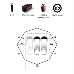 Палатка Trimm Adventure FRONTIER-D, зеленый 2+1 - фото 94280