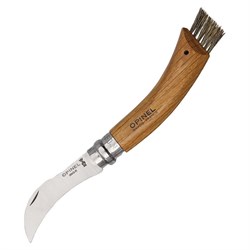 Нож грибника Opinel №8,  нержавеющая сталь, рукоять дуб, чехол, деревянный футляр - фото 98480