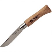 Нож Opinel №4, нержавеющая сталь, рукоять из бука