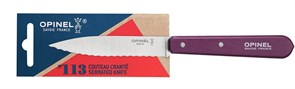 Нож столовый Opinel №113, деревянная рукоять, блистер, нержавеющая сталь, сливовый 001919