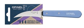 Нож для чистки овощей Opinel №114, деревянная рукоять, нержавеющая сталь, синий, блистер, 001927