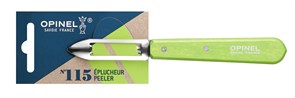 Нож для чистки овощей Opinel №115, деревянная рукоять, нержавеющая сталь, зеленый, блистер, 001930