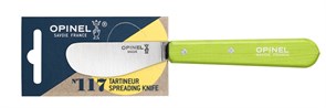 Нож для масла Opinel №117, деревянная рукоять, блистер, нержавеющая сталь, зеленый, 001935