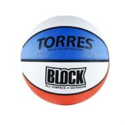 Мяч баскетбольный Torres Block р.7 резина, бело-сине-красный