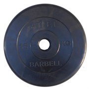 Диск обрезиненный черный Atlet Barbell d-31 15 кг