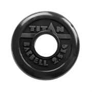 Диск обрезиненный черный Titan Barbell d-51 2,5 кг