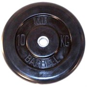 Диск обрезиненный черный Mb Barbell d-26 10 кг