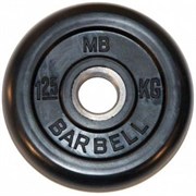 Диск обрезиненный черный Mb Barbell d-26 1.25 кг