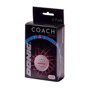 Мячики для н/тенниса Donic 40+ Coach Ball пластик белые 6шт.