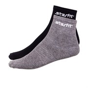 Носки средние Starfit SW-206 р.43-46 2 пары серый меланж/черный