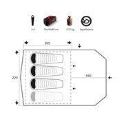 Палатка Trimm Trekking FOCUS, песочный 3+1