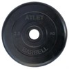 Диск обрезиненный черный Atlet Barbell d-26 2,5 кг - фото 75961