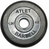 Диск обрезиненный черный Atlet Barbell d-31 1.25 кг - фото 79092